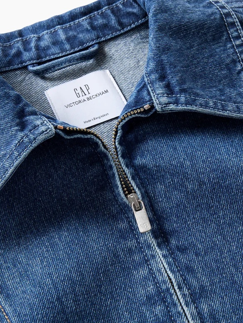 NWT GAP X Victoria Beckham Denim zip shirt Jacket Sz XS - Picture 4 of 5